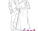 結婚式の写真からこのような絵に出来ます 結婚式の写真からオシャレイラストの様にしてみませんか？ イメージ1