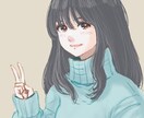 商用〇かわいい女性のシンプルなイラストを描きます 挿絵やアイコンに使用可能な愛嬌のあるかわいい女の子です イメージ6