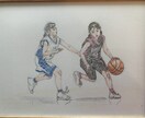 写真から制作、ミニバスの思い出を色鉛筆で描きます あの日のプレーを1枚の手描きイラストに！ イメージ9
