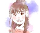 綺麗な水彩風♬透明感のある似顔絵イラスト描きます SNSアイコンやプレゼントにも♡ イメージ1