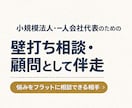 小規模法人・一人会社の代表向けに壁打ちします 経営者同士でしか理解できない悩みや相談などの壁打ちに。 イメージ1