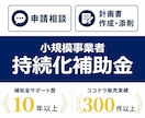 小規模事業者持続化補助金の申請をサポートします 本補助金は、自社事業でも10回程度採択されています。 イメージ1