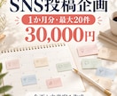 SNS投稿の企画と文章を1か月分作成します 投稿テーマから文章案までまとめます イメージ1