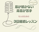 継続3回｜息続かない・高音苦手をボイトレで整えます 単発で見つかった課題を、3回の継続レッスンで整えていきます。 イメージ1