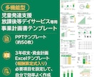 多機能型（児発・放デイ）の事業計画書式を販売します 構成済みPPT約50枚＋報酬算定式入り3年収支・資金計画 イメージ1