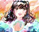 アルコールインク×イラストで彩る唯一無二を作ります 滲む色彩と繊細なイラストが織りなす、あなただけの特別な一枚 イメージ3