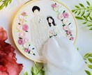 直径10cmに素敵なウエディングフォト刺繍します ウエディングドレスの思い出や結婚祝いにピッタリです。 イメージ3