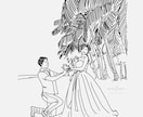 大切なお写真をやさしい線画イラストにします 愛おしい時間をやわらかな線で描きます イメージ6