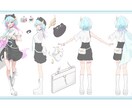 立ち絵キャラクターイラスト描きます 立ち絵イラスト、ポーズ自由、三面図制作可能です。 イメージ3