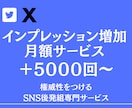 30日 X ツイッターインプレッション増加させます 1日5000インプ！いいね、リポスト、ブクマもサービス！ イメージ1