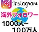 インスタフォロワー★Instagramを宣伝します 海外フォロワー1000人〜 １００万人以上拡散も可　外国人 イメージ1