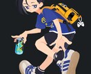 主戦無しイラスト制作します デフォルメ／ファッション／単色背景／商用利用可 イメージ5