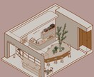 ポップでおしゃれな空間イラスト（アイソメ）描きます 住宅やお店などのポスター、フロアマップ、ポスターなどに！ イメージ6