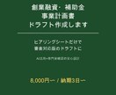 創業融資・補助金事業計画書ドラフト作成します ヒアリングシートだけで審査対応版のドラフトに イメージ1