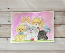優しい水彩画タッチのうちの子似顔絵イラスト描きます ペット専門似顔絵師が優しいタッチの似顔絵製作 イメージ5