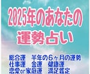 大人気！あなたの2025年の運勢/鑑定します 2025年にするべき事.金運.仕事運.対人運.恋愛運.健康運 イメージ1