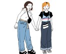 おしゃれなペン画風タッチの似顔絵を描きます SNS用アイコンや、記念日などのプレゼントにもおすすめです♪ イメージ2