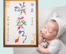お子様の幸せと開運を願い、花文字で命名書を描きます お好みに合わせて3タイプからお選びいただけます。 イメージ7