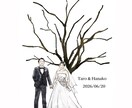 最安価！似顔絵でおしゃれ結婚証明書描きます 結婚式で大人気のウェディングツリー/バルーン イメージ6