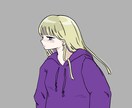 目を引く色味のクールなイラスト作成致します お好みの服装やお色味でお描きします イメージ4