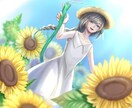 オリジナルキャラクター、イラスト、デザイン承ります 花が添えられたイラスト描きます イメージ4