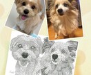 ペットの絵を三角形のみで表現して描きます ボールペンの線の密度で立体感を表現!! イメージ2