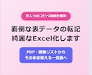 PDFや画像の一覧表を綺麗なExcel化します 面倒な手入力代行！PDF・画像からそのまま使えるExcelへ イメージ1
