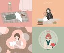韓国っぽいシンプルアイコンイラストをお描きします SNS・ブログ・YouTube・プロフィールアイコンに୨♥୧ イメージ8