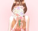 商用利用可◎お洒落なアイコンや名刺イラスト描きます 人と被らないお花と女の子のふんわり大人可愛いイラスト＊ イメージ1