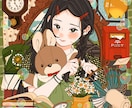 あなたの好きを詰め込んだ魅力的なイラスト描きます 男性、女性、キャラ、動物、植物、インテリアなど色々描きます イメージ7