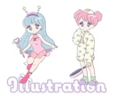 商用OK！ポップでキュートなキャラクター描きます アイコンやサムネイルに！流行りのレトロポップテイストです♡ イメージ1