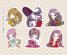 和風のミニキャラクターお描きします 普通の形の着物キャラから変わったデザインの着物キャラまで！ イメージ2