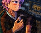 一枚絵イラスト受け付けます レトロポップな画風でお届けいたします。 イメージ1