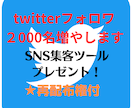 twitterフォロワ2000名増やします SNS自動集客ツールプレゼント★再配布権付き！ イメージ1