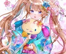 アイコン制作・ミニキャライラストお描きします 可愛い女の子・和風で儚いイラストetc... イメージ7