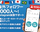 1000人Instagram拡散サポートします マーケティングやグローバルアカウント運用に最適！ イメージ1