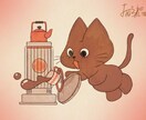 やさしいツートンカラーイラスト描きます 人物1人または動物1匹｜配色指定・おまかせOK イメージ2