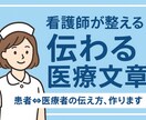 患者さんと医療者間のやり取りをサポートいたします 看護師が整えます！伝わる医療文章 イメージ1