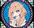 ステンドグラス風アイコン、ヘッダー描きます 綺麗で印象的なイラストに仕上げます！ イメージ1