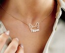 愛犬シルエットのオリジナルネックレスを制作します ご褒美、プレゼントなどに最適で愛犬の名前をお入れします！ イメージ3
