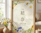 誕生花で彩るボタニカル命名書を心を込めて作成します 世界にひとつの大切な思いを形に。 イメージ3