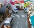 お店・会社のラッピングカーペーパークラフト作ります キッチンカーやデリバリーカーなどに、現在6車種から選べます。 イメージ5