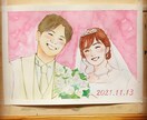優しい水彩画の似顔絵ウェルカムボード、作成します 簡易額縁付き☆気持ちを込めて、一枚一枚丁寧にお描きします イメージ5