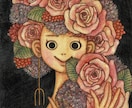 手描き水彩で絵本のような人物を描きます 挿絵や観賞用、イメージからの人物制作にも イメージ3