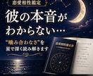 彼との関係を星で深く読み解きます 彼の本音・相性・すれ違いを丁寧に分析します イメージ1