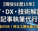 SE歴15年！丸投げでIT・DX記事を執筆します ​【修正の手間を最小限に】高品質な技術解説記事をご提供します イメージ1
