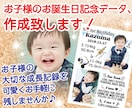 お子様のお誕生日記念のデータ作成致します ✩可愛いお子様の成長をお世話になった人達にお手軽に配れます✩ イメージ1