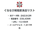 ぐるなび掲載飲食店リストを即納します 242,912件｜営業法人データ 電話・メール・HP情報含む イメージ2