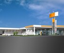 ボリュームのある店舗等の外観パースを作成します 建築士による実際の品番でのパターン出しに対応します！ イメージ2