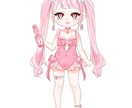 商用利用可！ライバーさん向けのミニキャラ描きます これからの時期ぴったりなラムネ風水着量産ミニキャラ イメージ2
